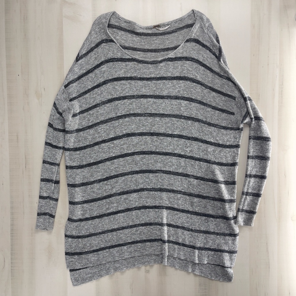 FREE PEOPLE oversized boho striped tunic top sweater M
